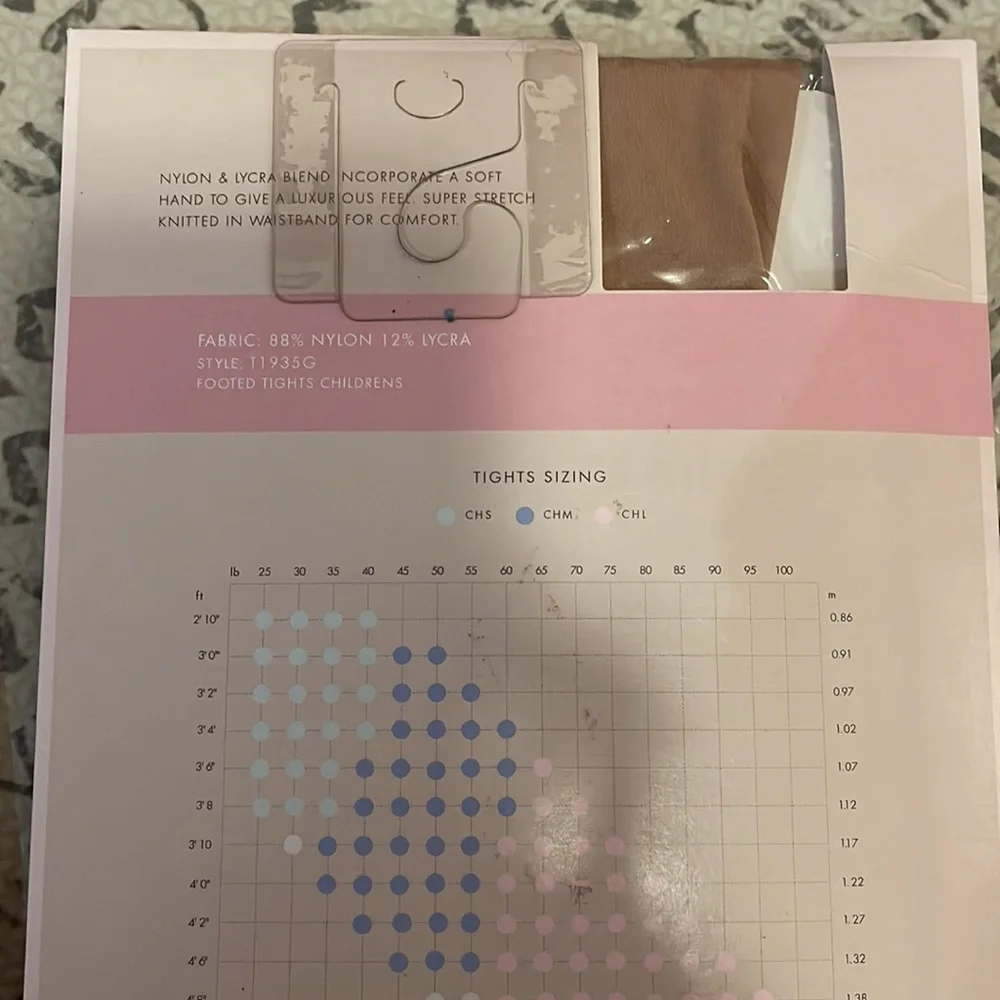 Bloch light tan children’s size small footed tights 2 packs